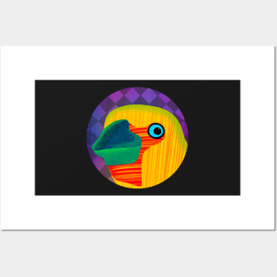 Cute bird sticker colorful and funky Posters and Art